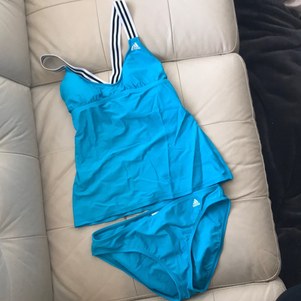 Adidas blue two piece swimsuit!